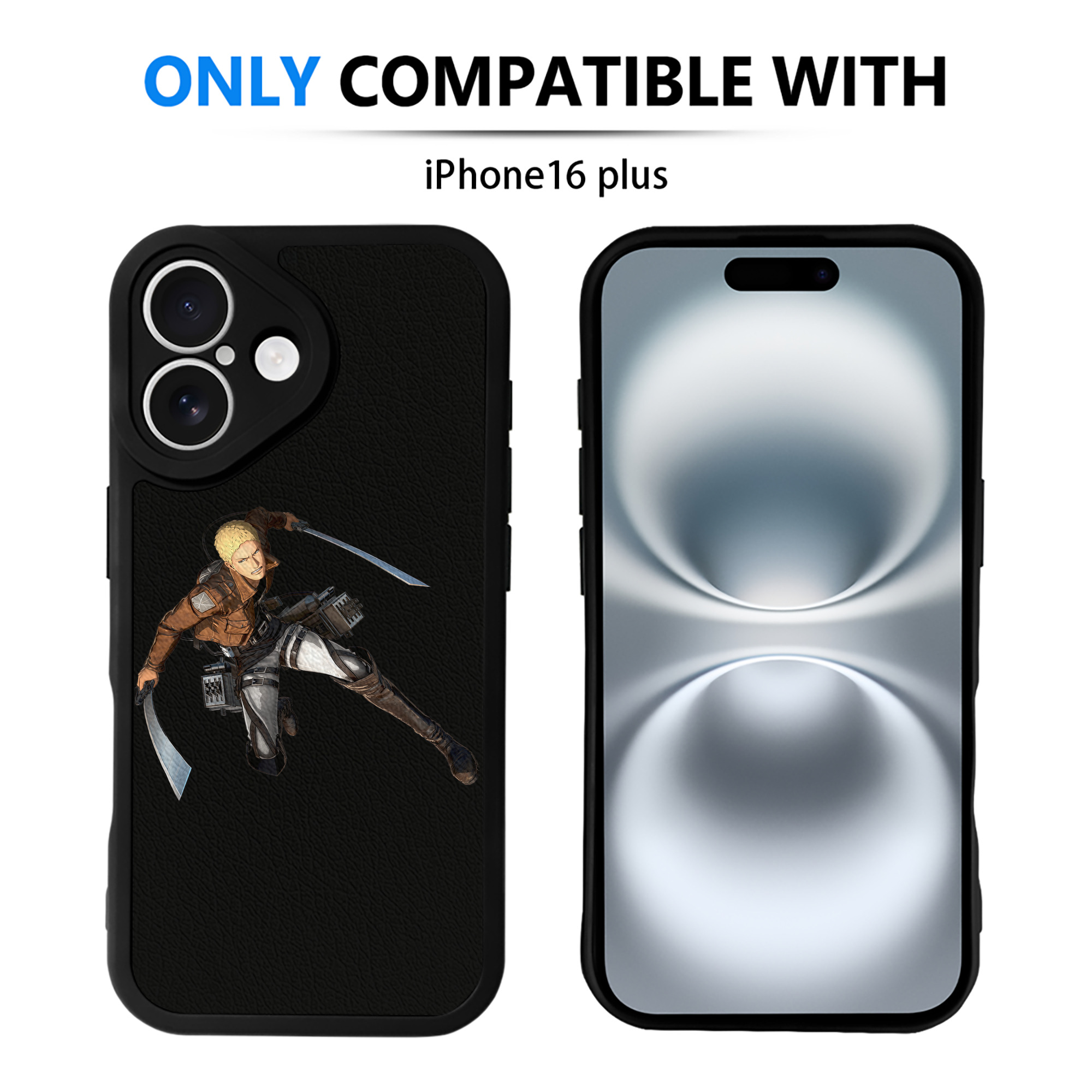 （画像用） 進撃の巨人 ライナー・ブラウン Attack on Titan Reiner Braun 【iPhone 16シリーズ対応】シリコンスマホケース（レザー調） 材質：シリコン